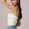 Top a canotta Hania in modal con ricamo inglese, bianco Top a canotta Hania in modal con ricamo inglese, bianco