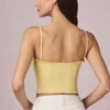 Top a canotta Hania in Modal con ricamo inglese, giallo limone Top a canotta Hania in Modal con ricamo inglese, giallo limone