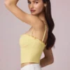 Top a canotta Hania in Modal con ricamo inglese, giallo limone Top a canotta Hania in Modal con ricamo inglese, giallo limone