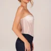 Top a corsetto con allacciatura a fascia Zoa in avorio