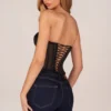 Top a corsetto con allacciatura a fascia Zoa in nero Top a corsetto con allacciatura a fascia Zoa in nero
