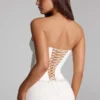 Top a corsetto con lacci Araminta in bianco