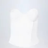 Top a corsetto con lacci Araminta in bianco