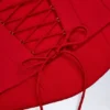 Top a corsetto con lacci Araminta in rosso fuoco