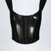 Top a corsetto con lacci in vinile Lamiya, nero Top a corsetto con lacci in vinile Lamiya, nero