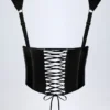 Top a corsetto con lacci in vinile Lamiya, nero Top a corsetto con lacci in vinile Lamiya, nero