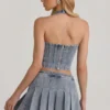 Top a corsetto con scollo all’americana Lotta in azzurro Top a corsetto con scollo all’americana Lotta in azzurro