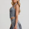 Top a corsetto con scollo all’americana Lotta in azzurro Top a corsetto con scollo all’americana Lotta in azzurro