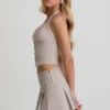 Top a corsetto con scollo all’americana Lotta in ecru