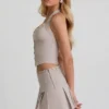 Top a corsetto con scollo all’americana Lotta in ecru