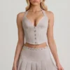 Top a corsetto con scollo all’americana Lotta in ecru