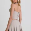 Top a corsetto con scollo all’americana Lotta in ecru