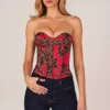 Top a fascia con allacciatura in pizzo con stampa leopardata rosa Top a fascia con allacciatura in pizzo con stampa leopardata rosa