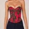 Top a fascia con allacciatura in pizzo con stampa leopardata rosa Top a fascia con allacciatura in pizzo con stampa leopardata rosa