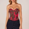 Top a fascia con allacciatura in pizzo con stampa leopardata rosa Top a fascia con allacciatura in pizzo con stampa leopardata rosa
