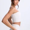 Top a fascia con davanti intrecciato Edie in Modal bianco Top a fascia con davanti intrecciato Edie in Modal bianco
