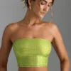Top a fascia con spalline decorate Nanaka in verde pera