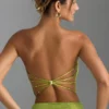 Top a fascia con spalline decorate Nanaka in verde pera