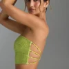 Top a fascia con spalline decorate Nanaka in verde pera
