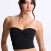 Top a fascia Edie in Modal con intreccio sul davanti, colore nero Top a fascia Edie in Modal con intreccio sul davanti, colore nero