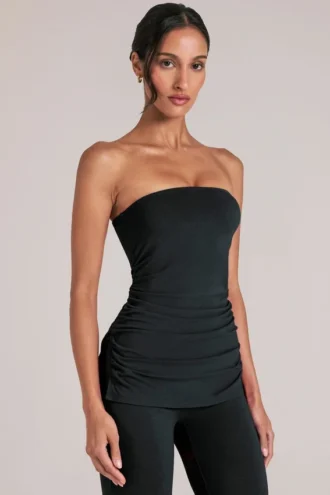 Top a fascia lungo Leni in nero