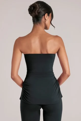 Top a fascia lungo Leni in nero