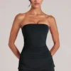 Top a fascia lungo Leni in nero Top a fascia lungo Leni in nero