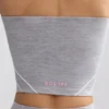 Top a fascia Soft Active con bordi a contrasto in grigio melange