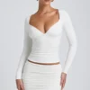 Mini gonna a vita media con arricciature in modal Cali, colore bianco Mini gonna a vita media con arricciature in modal Cali, colore bianco