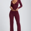 Top a maniche lunghe con ruches Emry in modal color prugna Top a maniche lunghe con ruches Emry in modal color prugna