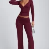 Top a maniche lunghe con ruches Emry in modal color prugna Top a maniche lunghe con ruches Emry in modal color prugna