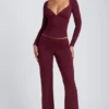 Top a maniche lunghe con ruches Emry in modal color prugna Top a maniche lunghe con ruches Emry in modal color prugna