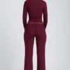 Top a maniche lunghe con ruches Emry in modal color prugna Top a maniche lunghe con ruches Emry in modal color prugna