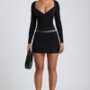 Top a maniche lunghe con ruches Emry in modal nero Top a maniche lunghe con ruches Emry in modal nero