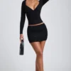 Top a maniche lunghe con ruches Emry in modal nero Top a maniche lunghe con ruches Emry in modal nero