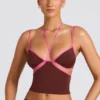 Top a spalline con bordi a contrasto Rocio in marrone cioccolato Top a spalline con bordi a contrasto Rocio in marrone cioccolato