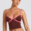 Top a spalline con bordi a contrasto Rocio in marrone cioccolato Top a spalline con bordi a contrasto Rocio in marrone cioccolato