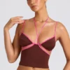 Top a spalline con bordi a contrasto Rocio in marrone cioccolato Top a spalline con bordi a contrasto Rocio in marrone cioccolato
