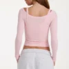 Top a strati in modal colore Blush Marl Top a strati in modal colore Blush Marl
