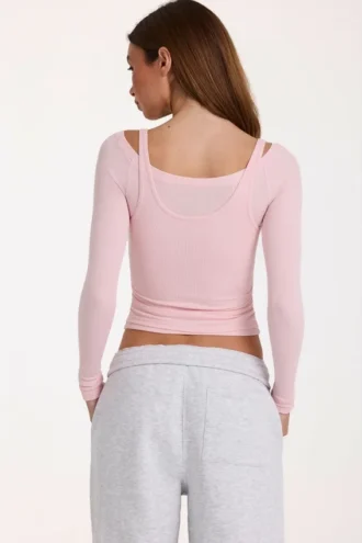 Top a strati in modal  colore Blush Marl