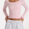 Top a strati in modal colore Blush Marl Top a strati in modal colore Blush Marl