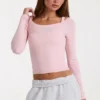 Top a strati in modal colore Blush Marl Top a strati in modal colore Blush Marl