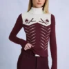 Top aderente a maniche lunghe in maglia color bordeaux Top aderente a maniche lunghe in maglia color bordeaux
