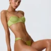 Slip Bikini con spalline larghe e decorazioni Sunray in verde pera Slip Bikini con spalline larghe e decorazioni Sunray in verde pera
