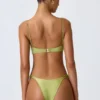Slip Bikini con spalline larghe e decorazioni Sunray in verde pera Slip Bikini con spalline larghe e decorazioni Sunray in verde pera