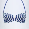 Top bikini a balconcino con ferretto e scollo all’americana Ascona a righe blu marino Top bikini a balconcino con ferretto e scollo all’americana Ascona a righe blu marino