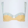 Top bikini a balconcino con ferretto Vallibona in quadretti gialli Top bikini a balconcino con ferretto Vallibona in quadretti gialli