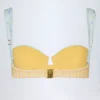 Top bikini a balconcino con ferretto Vallibona in quadretti gialli Top bikini a balconcino con ferretto Vallibona in quadretti gialli