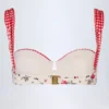 Top bikini a balconcino con ferretto Vallibona in rosso a fiori Top bikini a balconcino con ferretto Vallibona in rosso a fiori