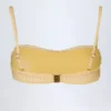 Top bikini a fascia con volant Portbou in quadretti gialli Top bikini a fascia con volant Portbou in quadretti gialli